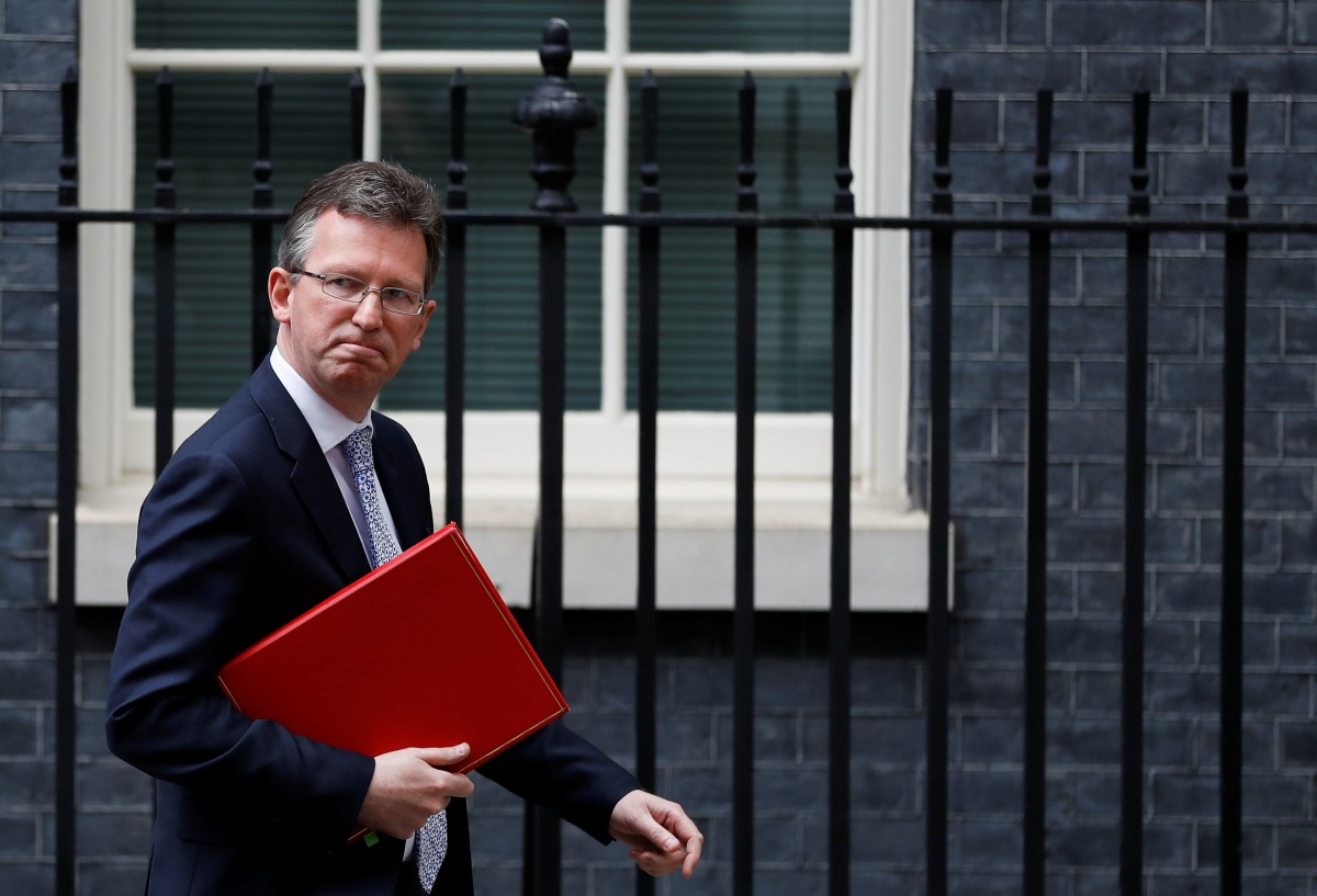 Britain's Secretary of State for Digital, Culture, Media and Sport Jeremy Wright leaves Downing Street in London, Britain June 11, 2019. REUTERS/Peter Nicholls


