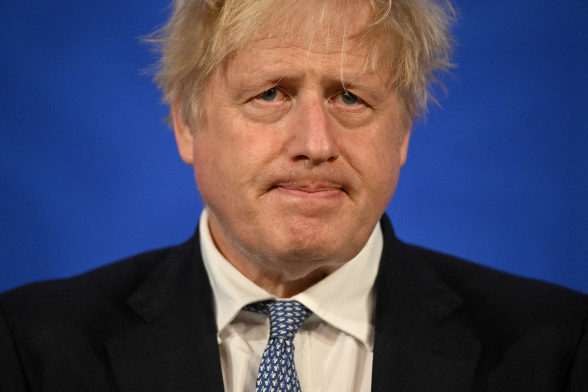 FILE PHOTO: Britain's Prime Minister Boris Johnson holds a news conference in response to the publication of the Sue Gray report Into 