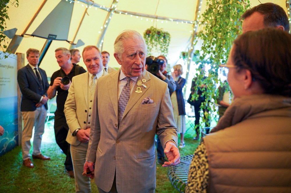 Britain's Prince Charles speaks to visitors as he attends the Royal Cornwall Show at the Royal Cornwall Showground, in Wadebridge, Britain June 10, 2022. Hugh Hastings/Pool via Reuters