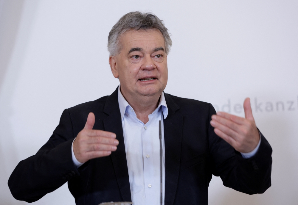 Austrian Vice-Chancellor Werner Kogler attends a news conference in Vienna, Austria June 14, 2022. Reuters/Leonhard Foeger