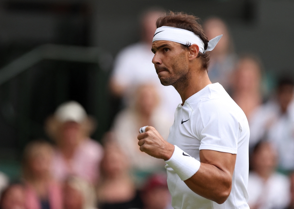 July 2, 2022 Spain's Rafael Nadal reacts during his third round match against Italy's Lorenzo Sonego REUTERS/Matthew Childs