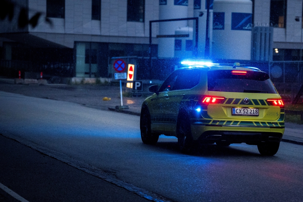 Medical staff arrive after a shooting took place in the Field's shopping centre, in Copenhagen, Denmark, July 3, 2022. Martin Sylvest/Ritzau Scanpix/via REUTERS