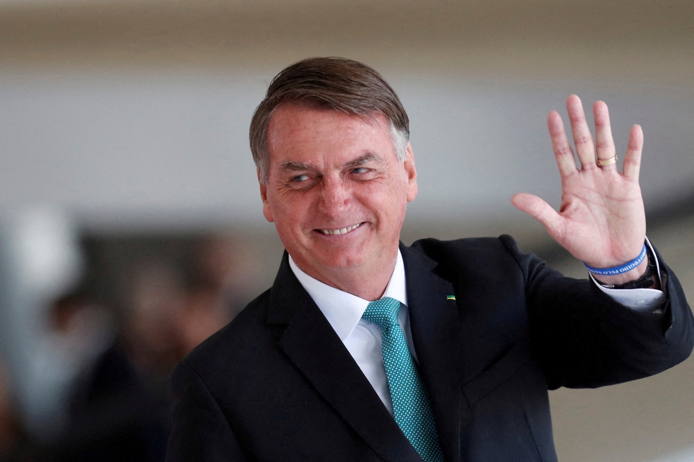Brazil's President Jair Bolsonaro after meeting with Hungary's President Katalin Novak (not pictured) at the Planalto Palace in Brasilia, Brazil, July 11, 2022. (REUTERS/Adriano Machado)