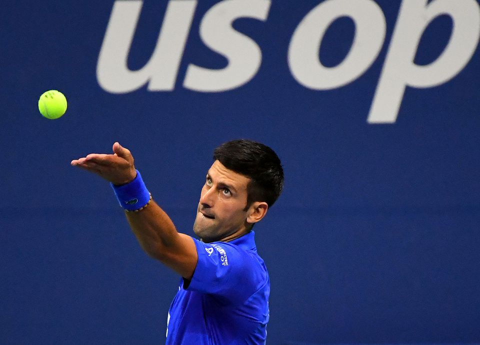 File Photo: Novak Djokovic at the 2020 US Open tennis tournament at USTA Billie Jean King National Tennis Center in New York. (Robert Deutsch-USA TODAY Sports via Reuters)