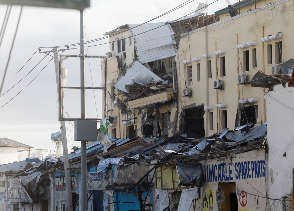  A view shows the ruins of a section of Hotel Hayat in Mogadishu, Somalia August 20, 2022. Reuters/Feisal Omar
 