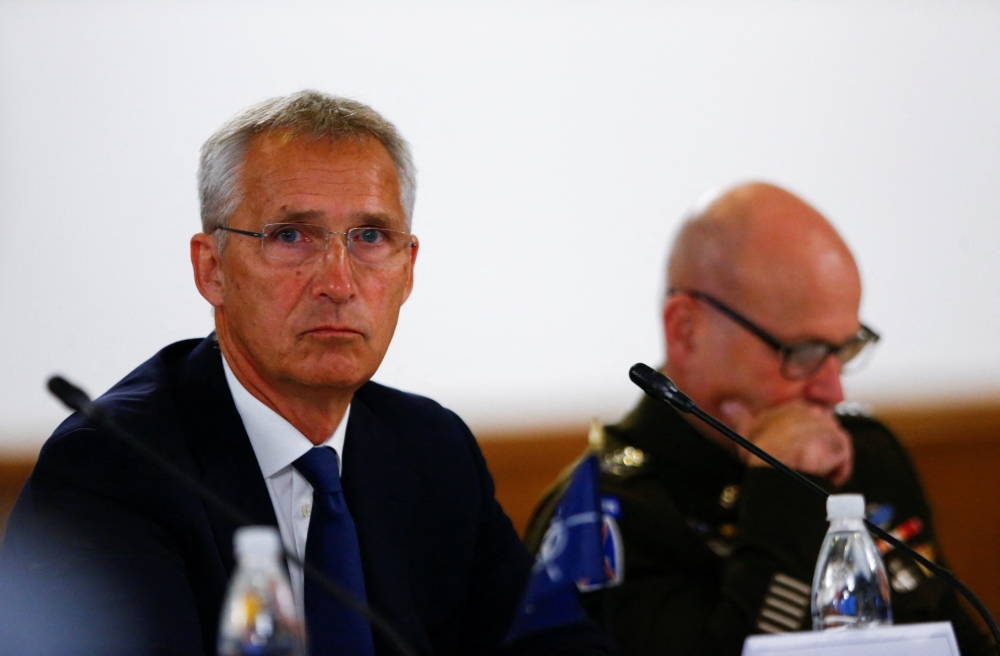 NATO Secretary General Jens Stoltenberg attends a meeting of the Ukraine Defense Contact Group at the American military's Ramstein Air Base, near Ramstein-Miesenbach, Germany, September 8, 2022. (REUTERS/Thilo Schmuelgen)