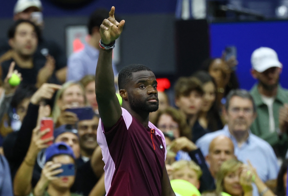 Frances Tiafoe of the US after losing his semi final match against Spain's Carlos Alcaraz REUTERS/Mike Segar
