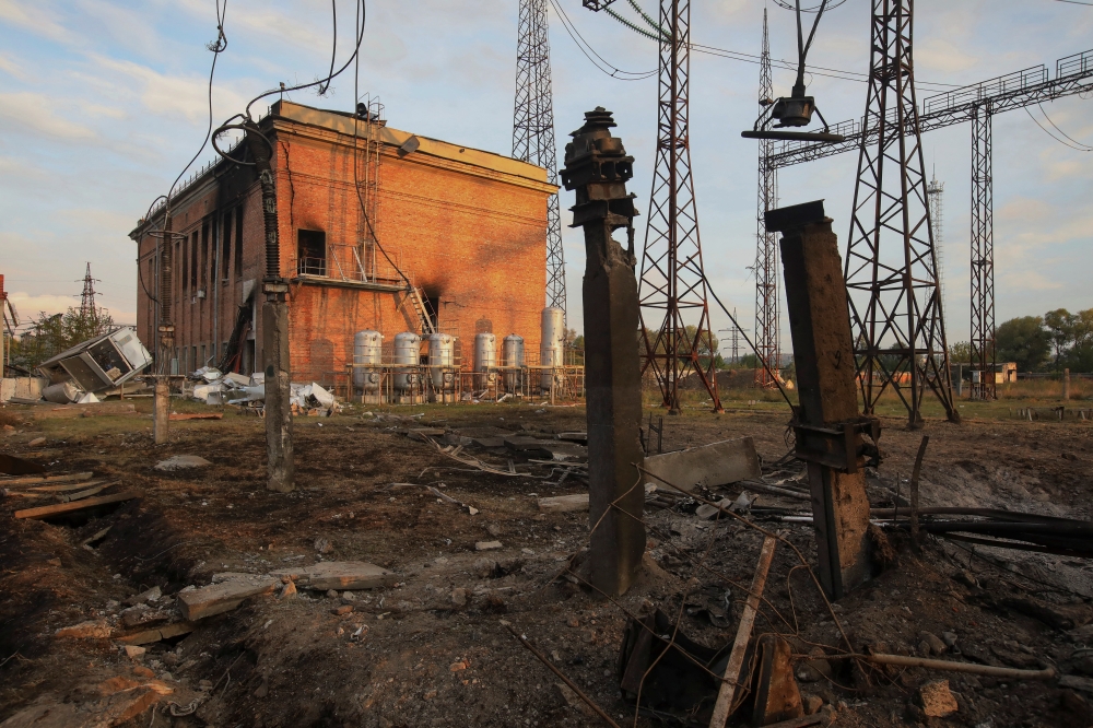 A view shows a compound of a power substation heavily damaged by a recent Russian missile strike, as Russia's attack on Ukraine continues, in Kharkiv, Ukraine, on September 12, 2022. REUTERS/Vyacheslav Madiyevskyy