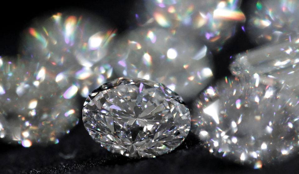 Diamonds are pictured during an official presentation by diamond producer Alrosa in Moscow on Ferbuary 13, 2019.  File Photo / Reuters
