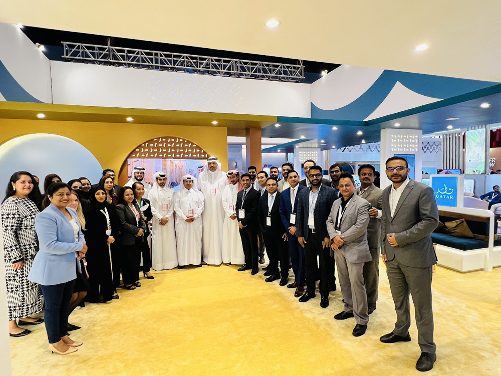Ambassador of the State of Qatar to India H E Mohammed Khater Al Khater with other officials at OTM Mumbai 2022.