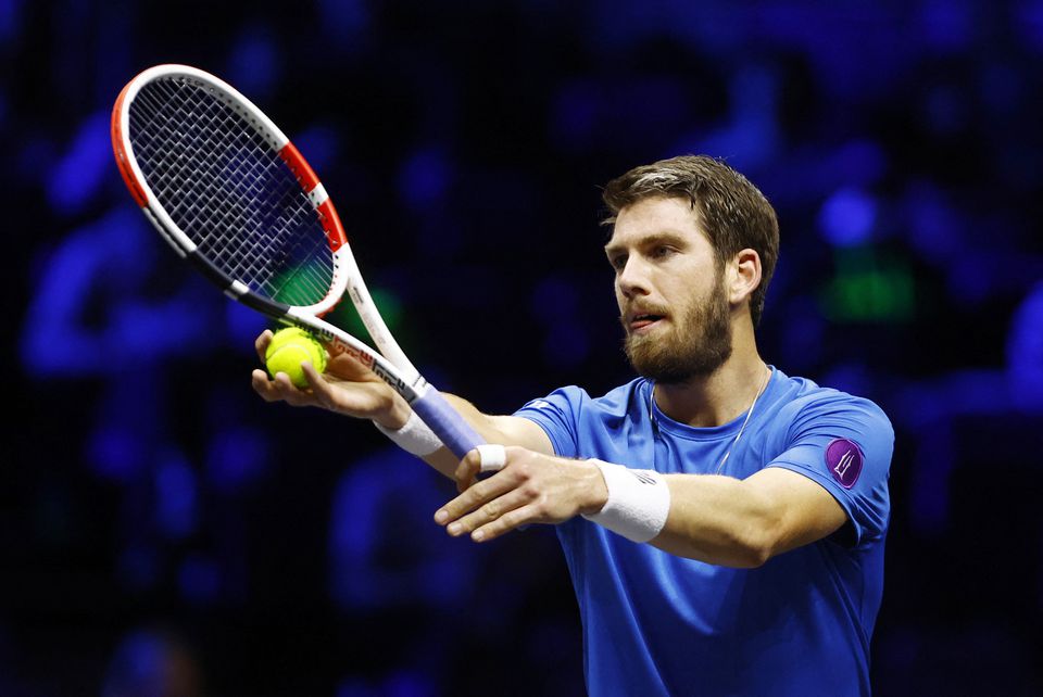 September 24, 2022 Team Europe's Cameron Norrie in action during his match against Team World's Taylor Fritz Action Images via Reuters/Andrew Boyers
