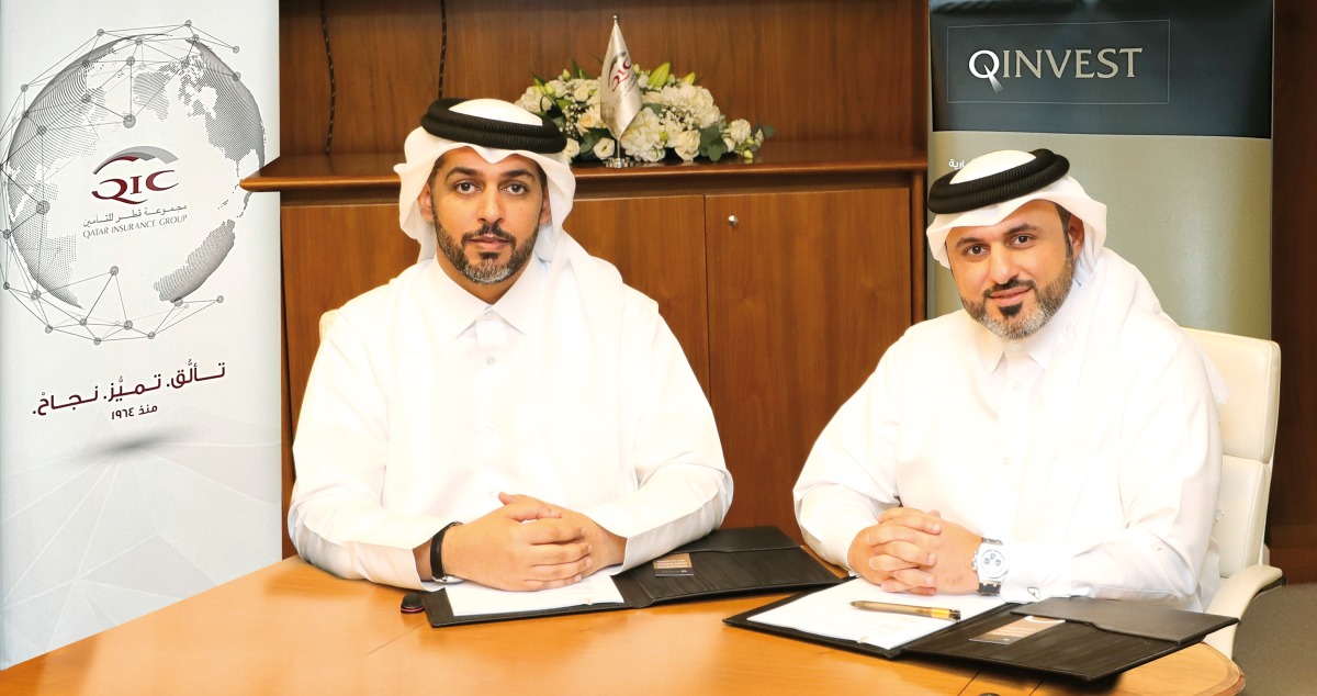 Salem Al Mannai, Group CEO of QIC and Hussain Abdulla, Co-CEO of QInvest, during the announcement of the establishment of Epicure Islamic Investment Management, in Doha, recently. 