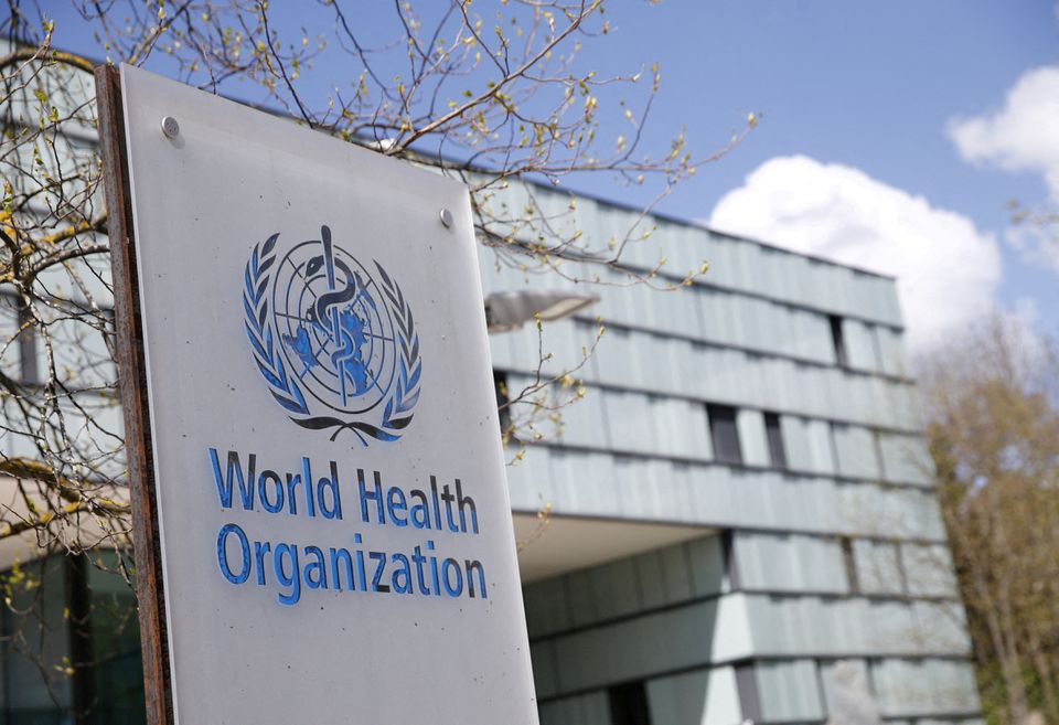 A logo is pictured outside a building of the World Health Organization (WHO) in Geneva, Switzerland, on April 6, 2021. File Photo / Reuters