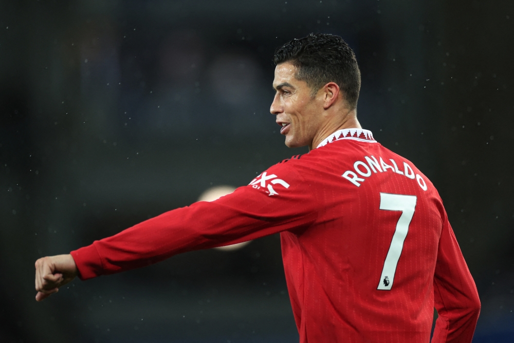 Manchester United's Cristiano Ronaldo during Premier League - Everton v Manchester United at Goodison Park, Liverpool, Britain, October 9, 2022. (Reuters/Carl Recine)