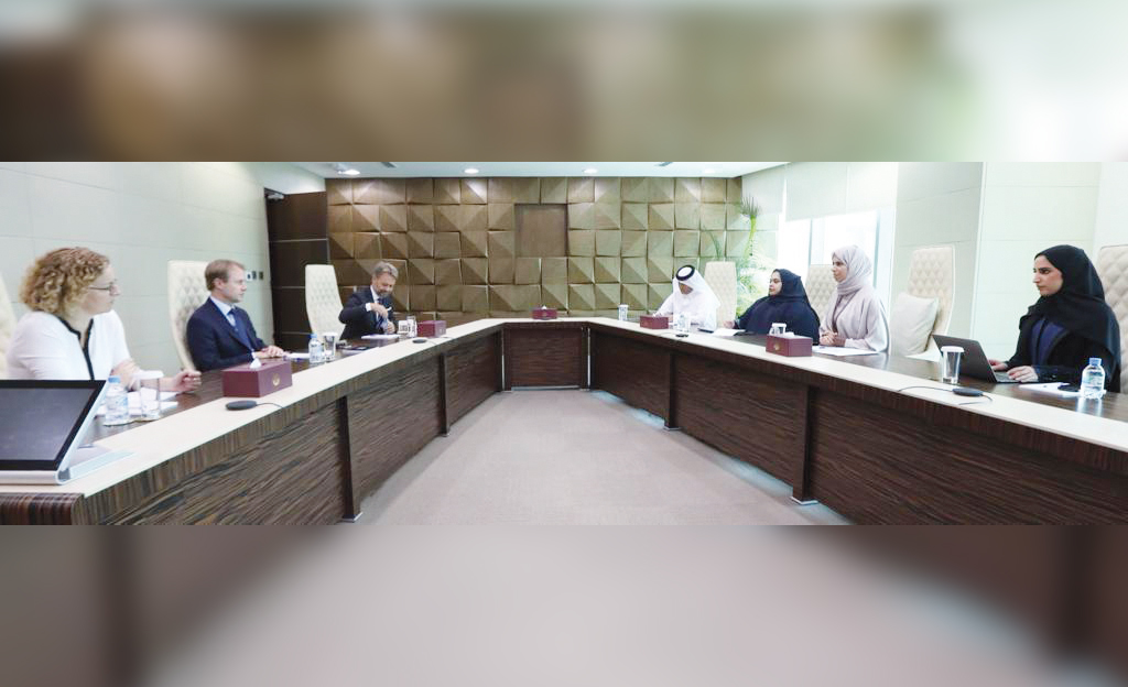 Assistant Foreign Minister H E Lolwah bint Rashid Al Khater meeting representative of French Embassy to Afghanistan H E Jean-Marin Schuh, and Ambassador of France to Qatar H E Jean-Baptiste Faivre.