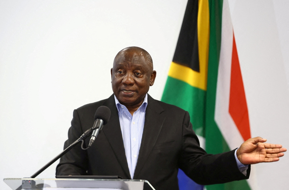 South Africa's President, Cyril Ramaphosa, speaks during the launch of the new Sandvik Khomanani manufacturing site at Khomanani in Kempton Park, Johannesburg, South Africa, on September 9, 2022. File Photo / Reuters