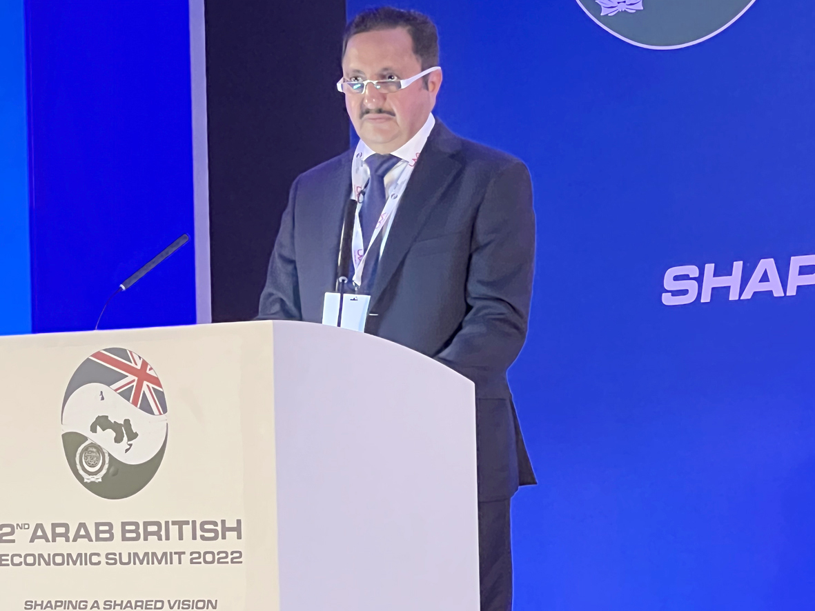 QC Chairman Sheikh Khalifa bin Jassim Al Thani  addresses the gathering.