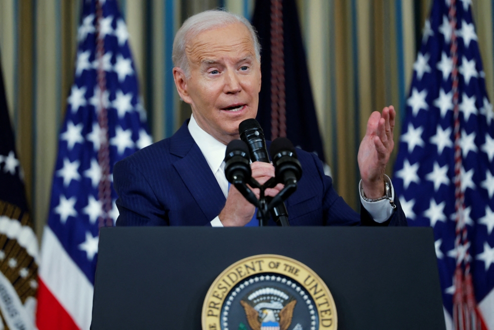 US President Joe Biden answers a question during a news conference held after the 2022 US midterm elections in the State Dining Room at the White House in Washington, US, November 9, 2022. (REUTERS/Tom Brenner)
