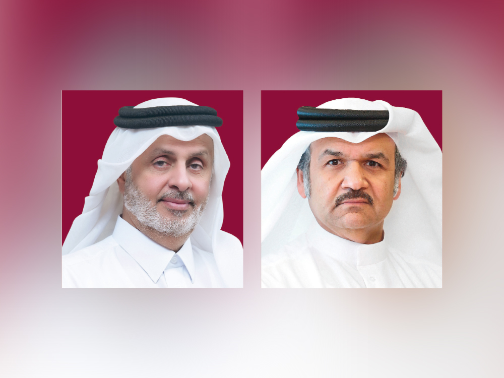 UDC Chairman, Turki bin Mohammed Al Khater (left) and UDC President, Chief Executive Officer, and Member of The Board, Ibrahim Jassim Al Othman