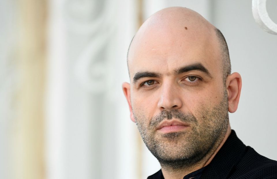 Writer Roberto Saviano poses during the TV show 