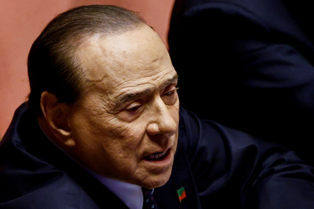 Forza Italia leader and former Prime Minister Silvio Berlusconi attends a session of the upper house of parliament ahead of a confidence vote for the new government, in Rome, Italy, October 26, 2022. (REUTERS/Guglielmo Mangiapane)