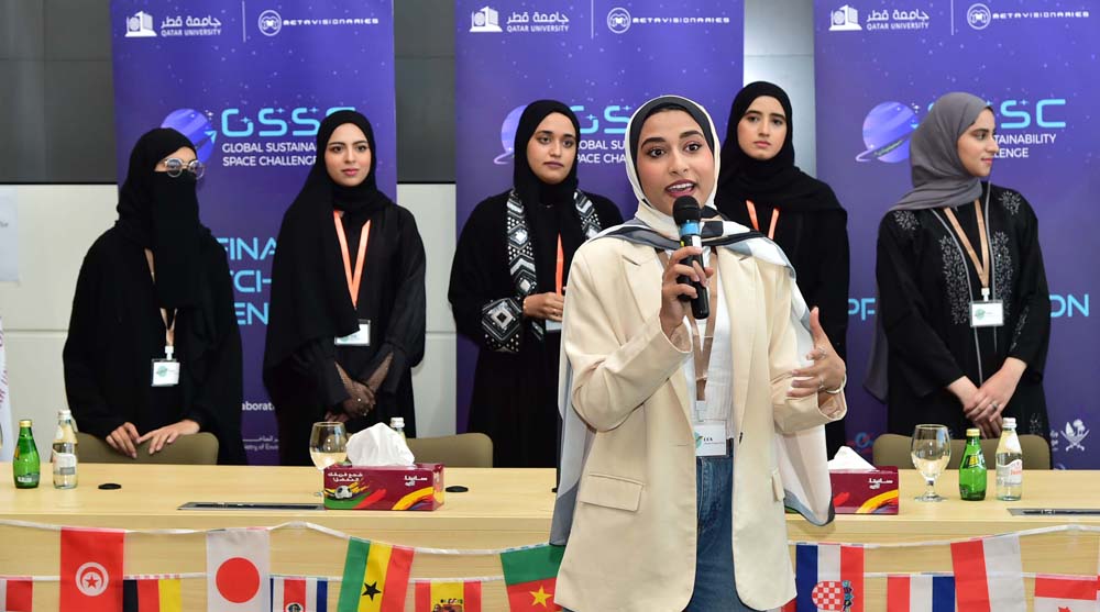 Part of the presentation of the winning project from Qatar University.