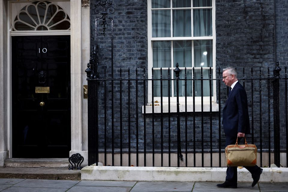 Michael Gove walks outside Number 10 Downing Street, in London, Britain, on October 25, 2022. File Photo / Reuters