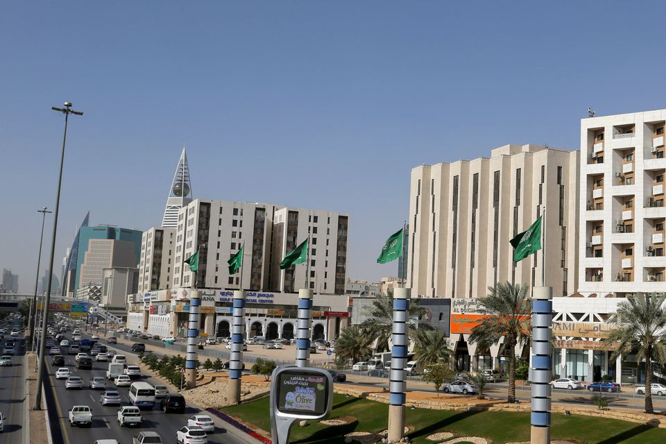 A view shows vehicles driving on a street in Riyadh, Saudi Arabia, February 16, 2021. (REUTERS/Ahmed Yosri)