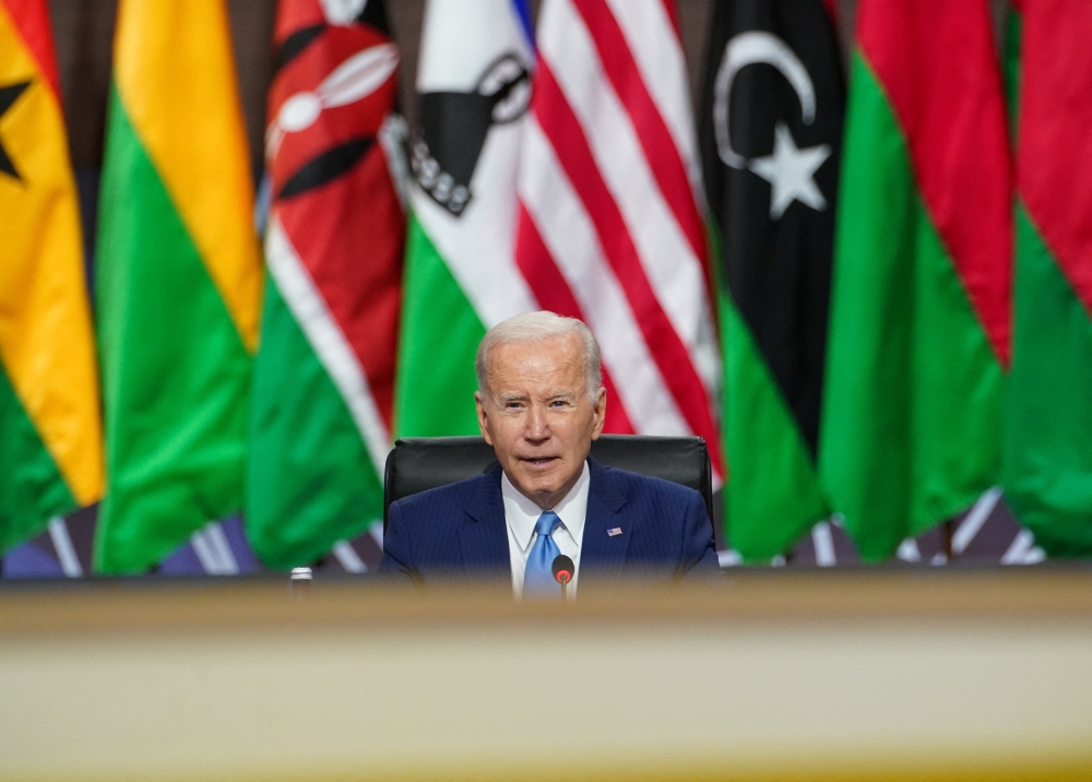 US President Joe Biden speaks at the US-Africa Summit Leaders Session on partnering on the African Union’s Agenda 2063, in Washington, US, on December 15, 2022. REUTERS/Kevin Lamarque