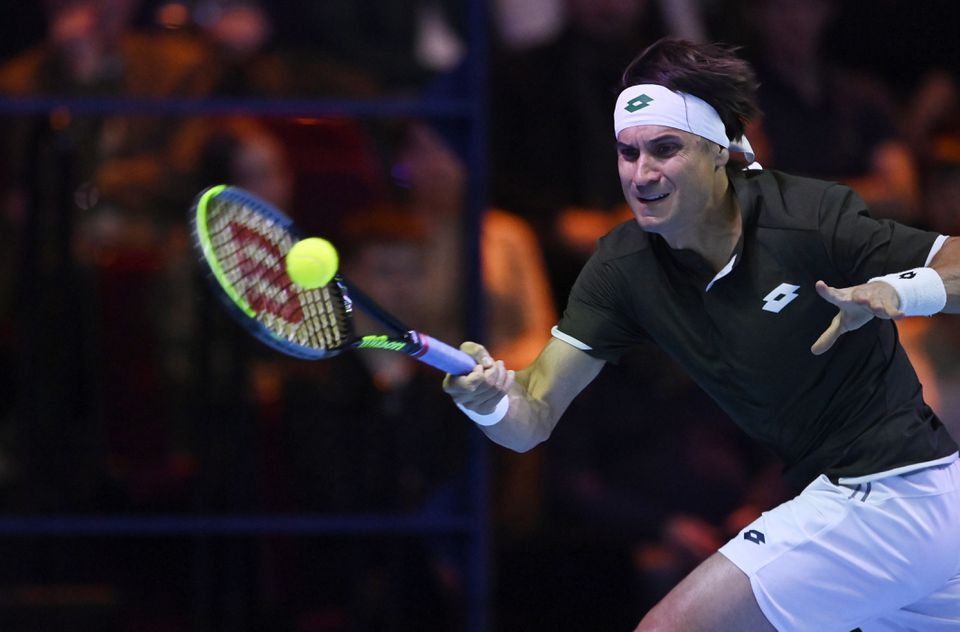 November 27, 2021 Spain's David Ferrer in action during his match against Cyprus' Marcos Baghdatis REUTERS/Tony Obrien
