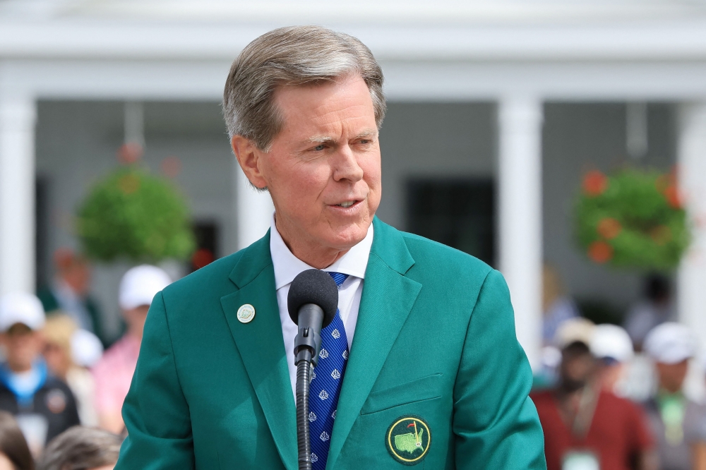 In this file photo taken on April 01, 2022 Fred Ridley, Chairman of Augusta National Golf Club, speaks after the final round of the Augusta National Women's Amateur at Augusta National Golf Club in Augusta, Georgia. (Photo by DAVID CANNON / GETTY IMAGES NORTH AMERICA / AFP)
