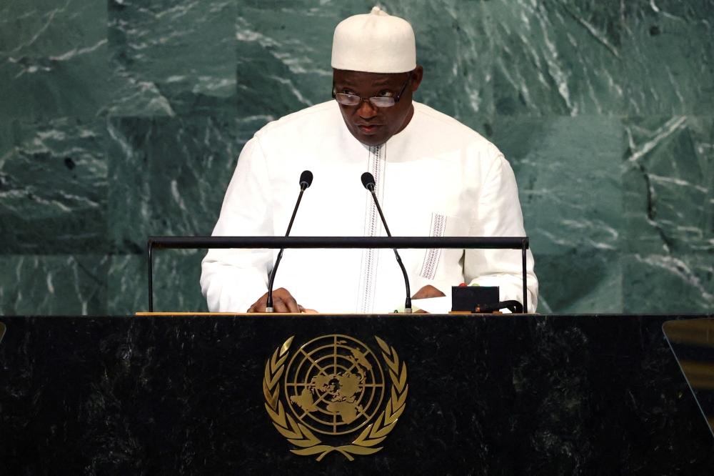 President of The Gambia Adama Barrow addresses the 77th Session of the United Nations General Assembly at U.N. Headquarters in New York City, US, September 22, 2022. File Photo / Reuters