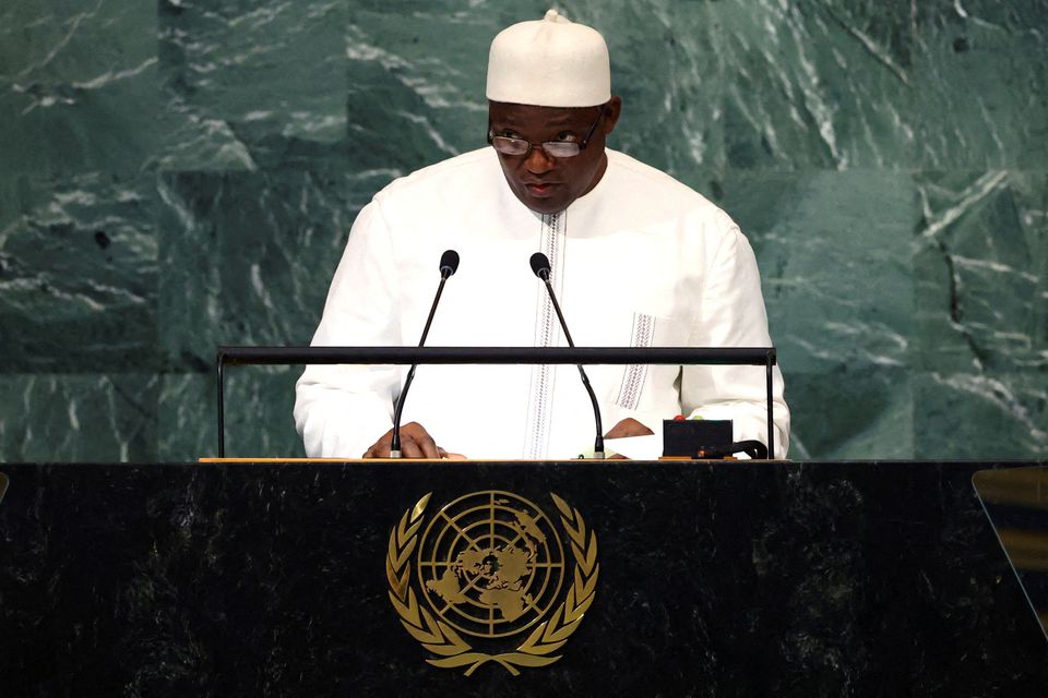 President of The Gambia Adama Barrow addresses the 77th Session of the United Nations General Assembly at U.N. Headquarters in New York City, US, September 22, 2022. File Photo / Reuters