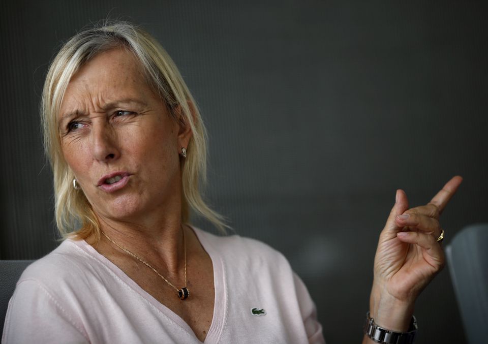 Tennis legend Martina Navratilova speaks as she meets the media in Singapore on August 15, 2014. File Photo / Reuters
