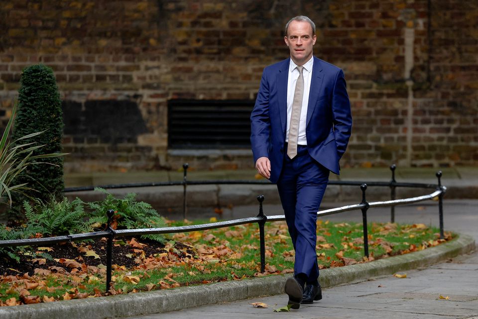 UK Deputy Prime Minister Dominic Raab walks outside Number 10 Downing Street, in London, Britain, on October 25, 2022. File Photo / Reuters