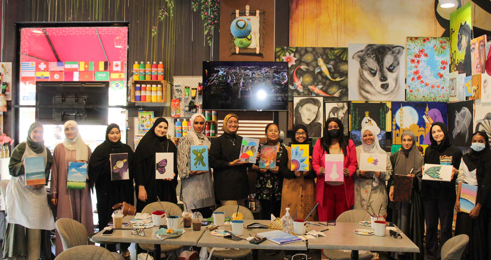 Students engaged in activities to establish a correlation between visual art and critical thinking. 
