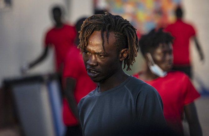 A Sudanese migrant is pictured in the temporary centre for migrants in the Spanish enclave of Melilla on June 25, 2022. (AFP)
