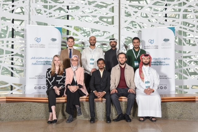 Participants in the meeting hosted by QatarDebate.  