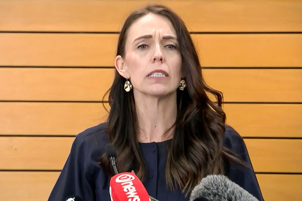 This video frame grab from TVNZ via AFPTV taken on January 19, 2023 shows New Zealand's Prime Minister Jacinda Ardern announcing she will resign from her post next month, in Wellington. AFP PHOTO / TVNZ via AFPTV 