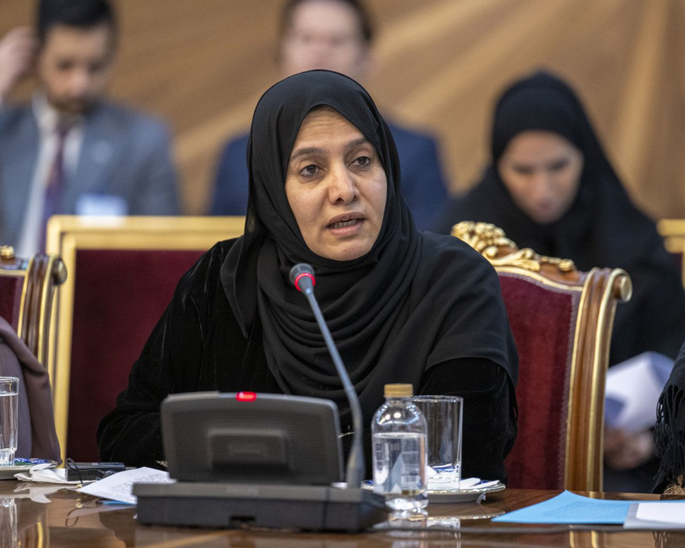 Deputy Speaker of the Shura Council H E Dr. Hamda bint Hassan Al Sulaiti addressing the ‘First International Congress on Influential Women’ in Tehran, Iran. 