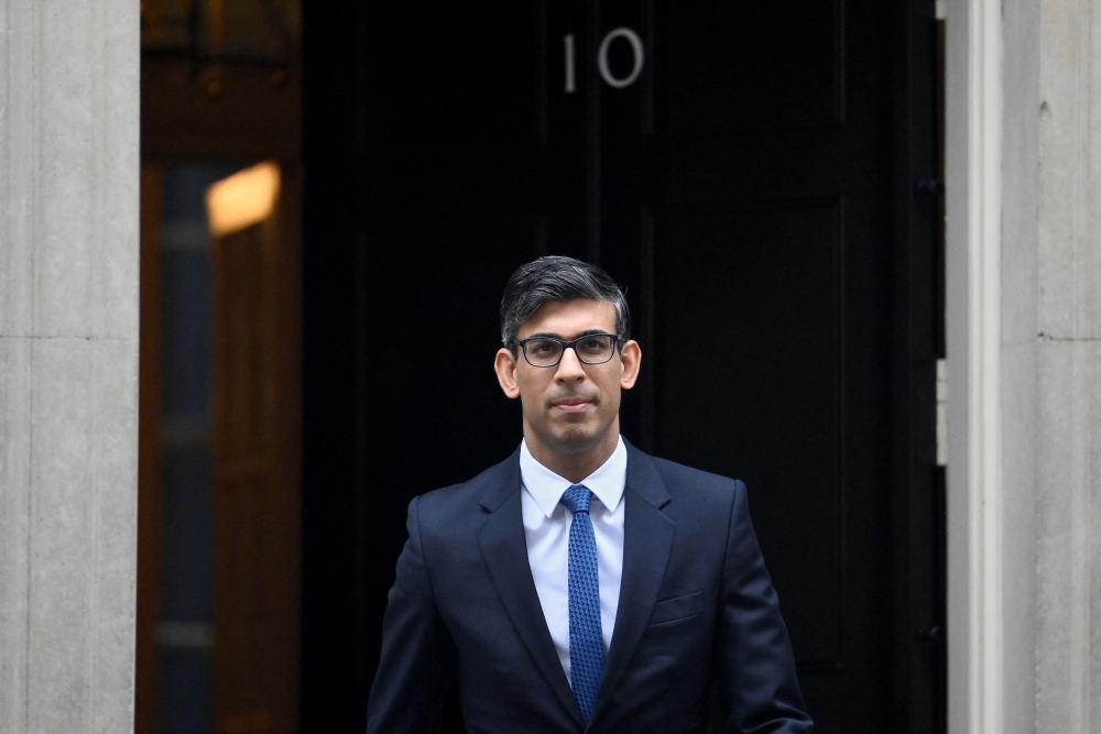 British Prime Minister Rishi Sunak looks on outside Number 10 Downing Street, in London, Britain, on January 25, 2023. REUTERS/Toby Melville