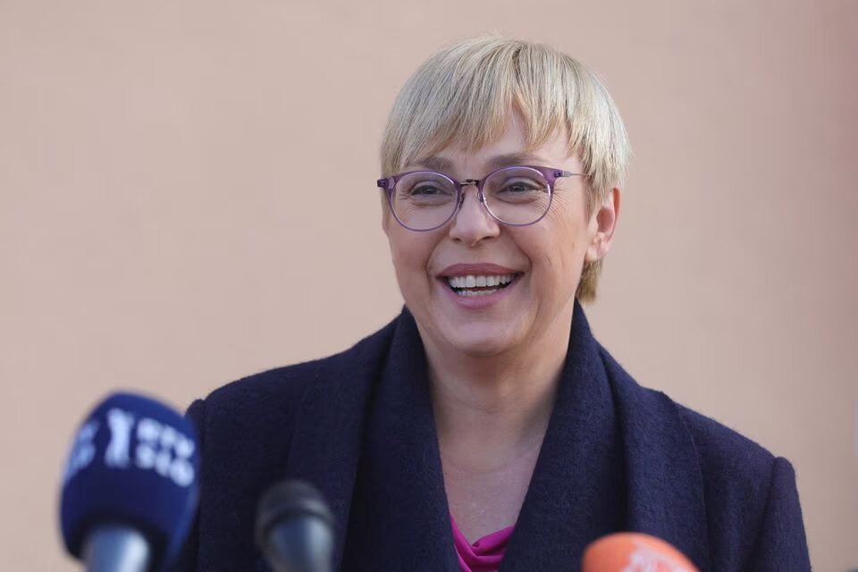 Slovenian President Natasa Pirc Musar speaks to the media in Radomlje, Slovenia, on November 13, 2022. File Photo / Reuters