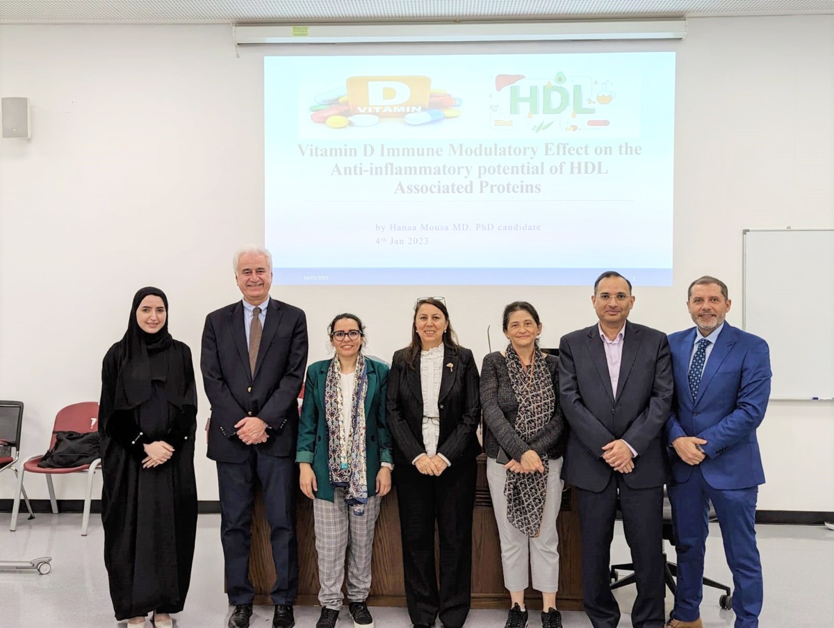 QU student Hanaa Mousa at the presentation of her thesis defence.