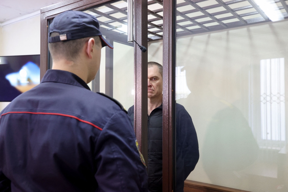 In this file photo taken on January 16, 2023 Andrzej Poczobut - a correspondent for the top Polish daily Gazeta Wyborcza and a representative of the Polish minority in Belarus, who was arrested in March 2021 and accused of 