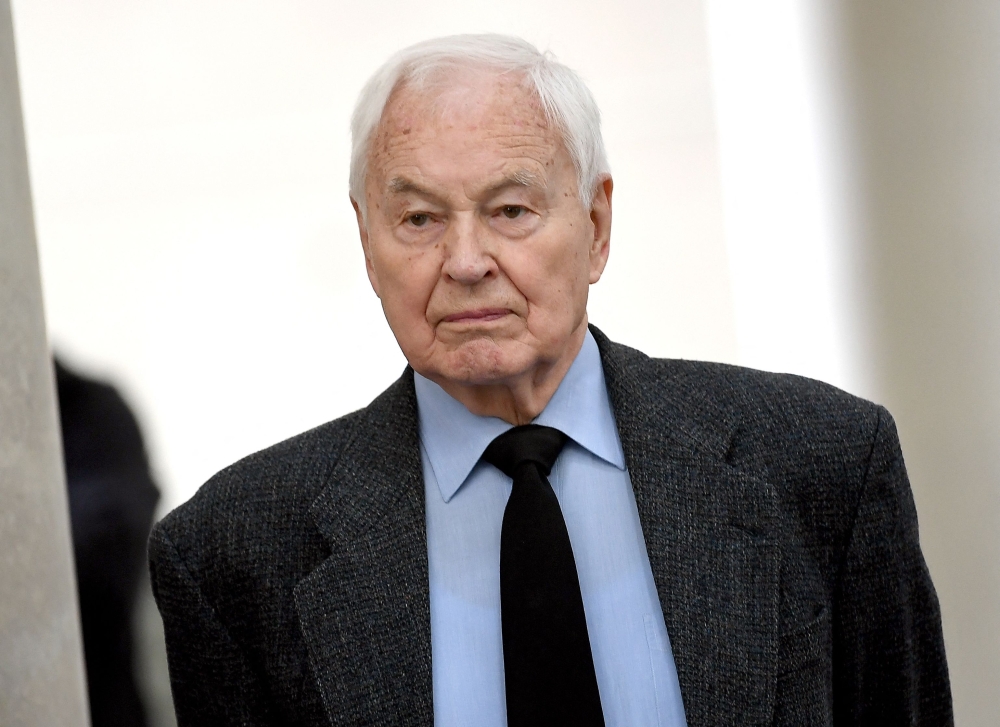 In this file photo taken on June 07, 2017 former GDR prime minister Hans Modrow attends the funeral of former GDR defence minister Heinz Kessler in Berlin. (Photo by Britta Pedersen / various sources / AFP)