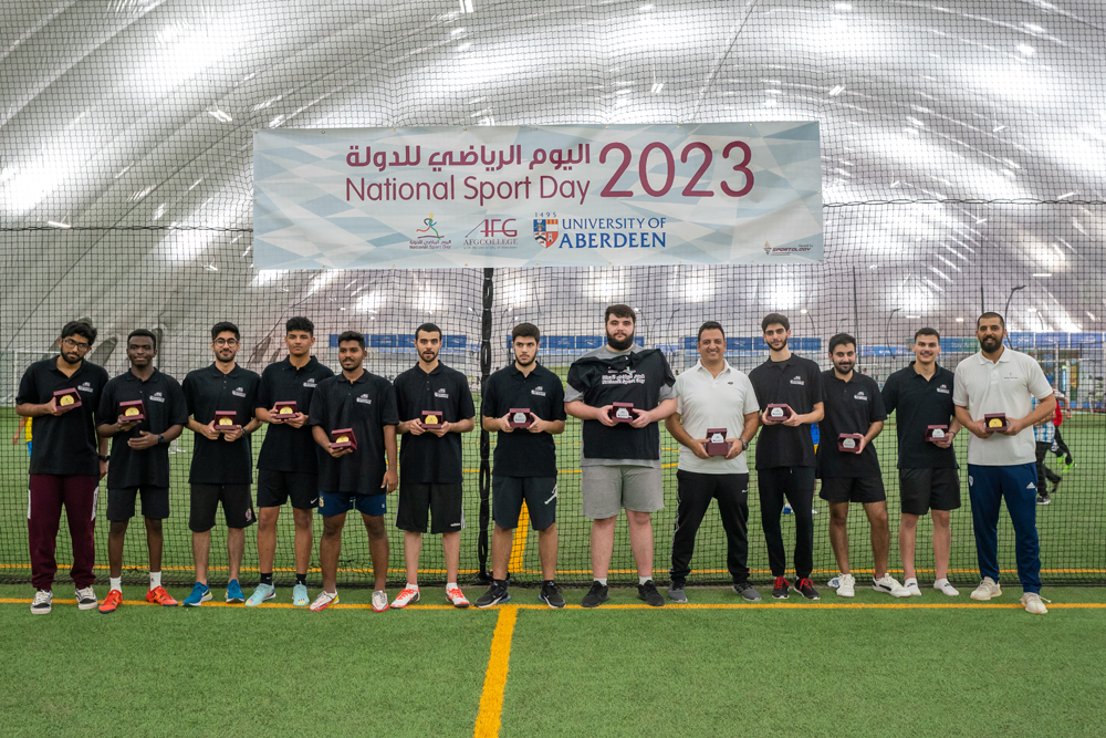 Participants during a sporting activity organised by the AFG College with the University of Aberdeen.