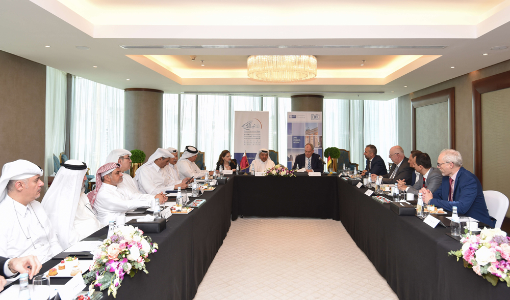 The Qatari Businessmen Association, the German Embassy in Qatar and the German Office for German Trade and Industry in Qatar officials at the round table discussion.