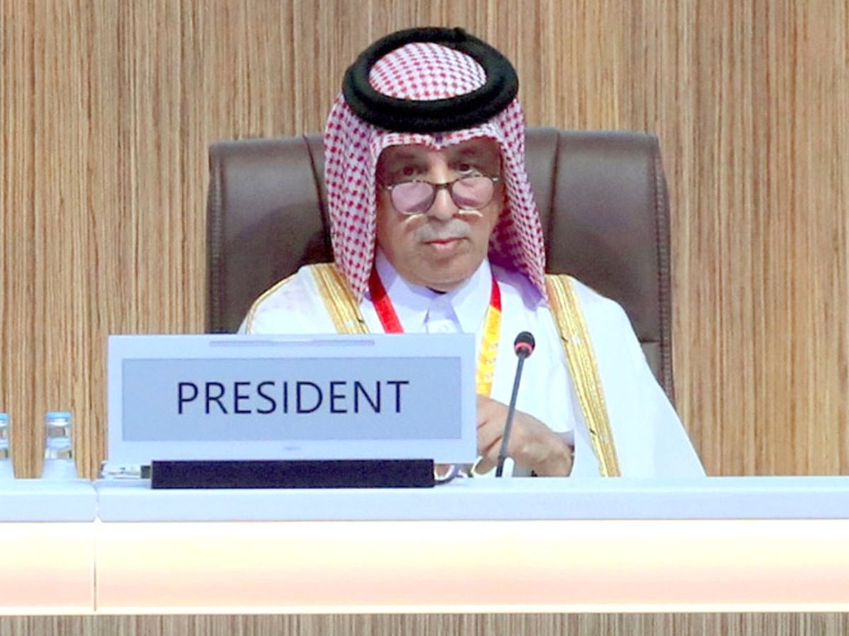 Minister of State for Foreign Affairs H E Sultan bin Saad Al Muraikhi speaking at the closing session of the Fifth United Nations Conference on the Least Developed Countries.