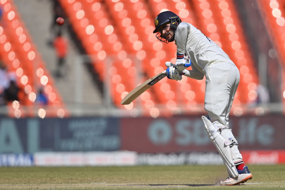India's Shubman Gill plays a shot during the third day of the fourth and final Test cricket match between India and Australia at the Narendra Modi Stadium in Ahmedabad on March 11, 2023. (Photo by Punit PARANJPE / AFP)