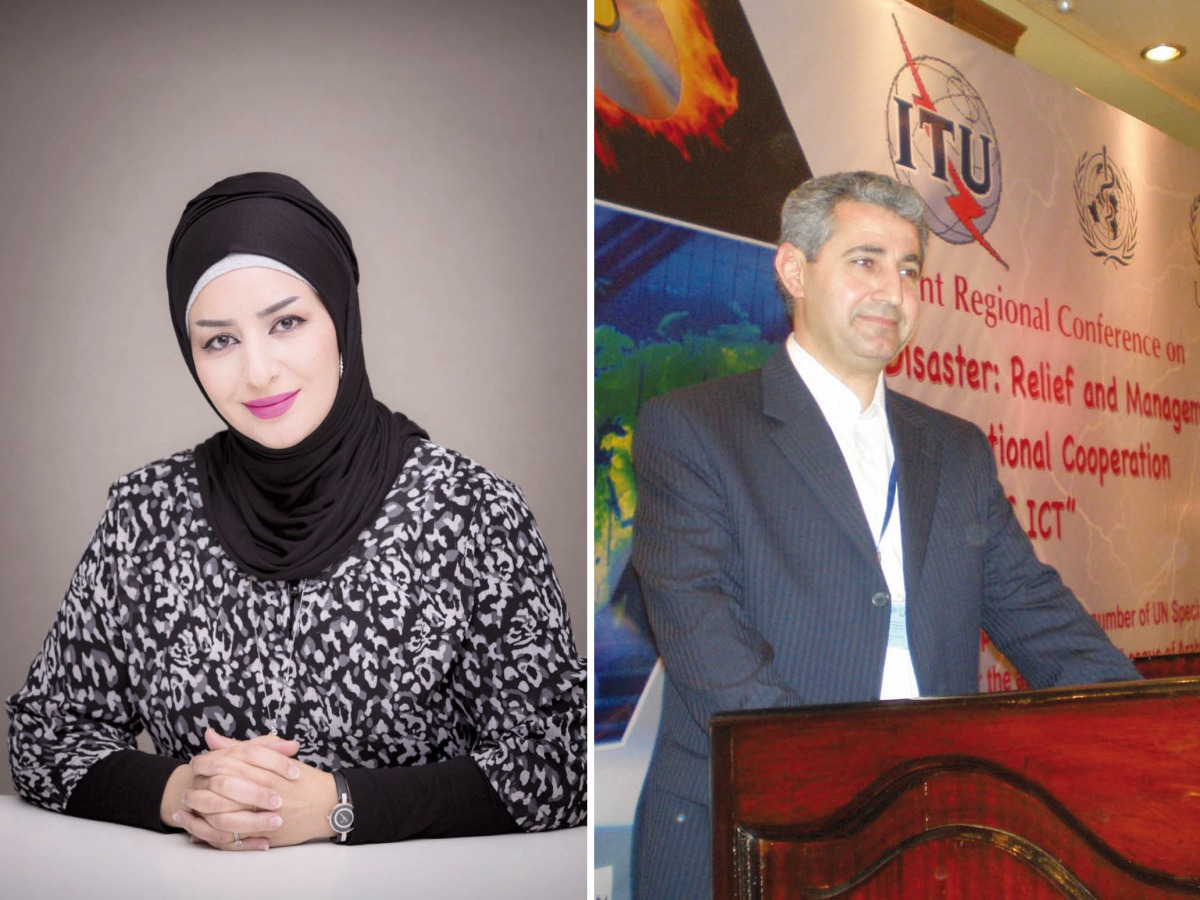 Dr. Rima Isaifan (left), Head of Academic and Journals Publishing at Hamad Bin Khalifa University Press and Dr. Hussain Aziz Saleh, professor at Damascus University and former General Director of Higher Commission for Scientific Research in Syria